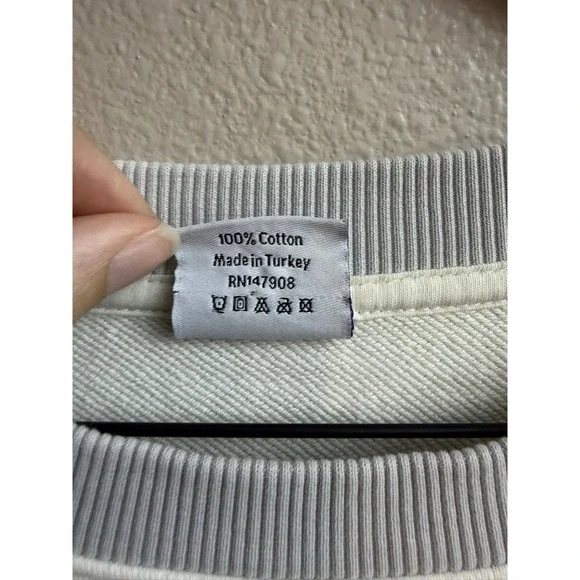 Outdoor Voices Womens Cream Grey Cotton French Terry Crewneck Sweatshirt Medium - Picture 4 of 6